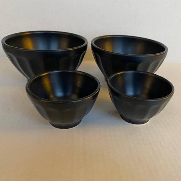 Anthropologie Matt Black 2 Cereal 2 Mini Latte Bowls - Picture 2 of 10